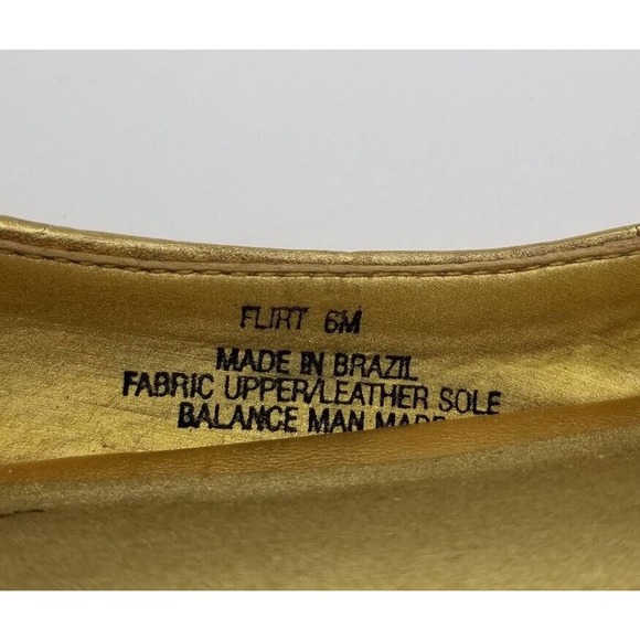 Carlos Santana Flirt Multicolor Gold Accent Peep Toe Ankle Strap Flats Size 6 - Picture 10 of 12